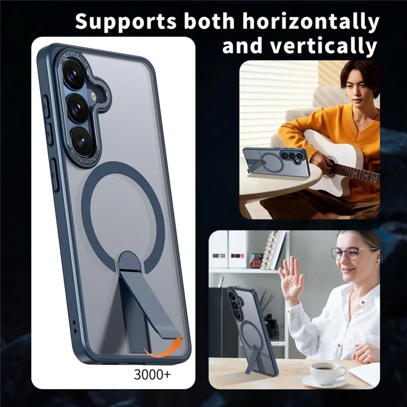 For Samsung Galaxy S26  /  S26 Pro Magnetic Case Kickstand TPU + Acrylic Phone Cover - Blue