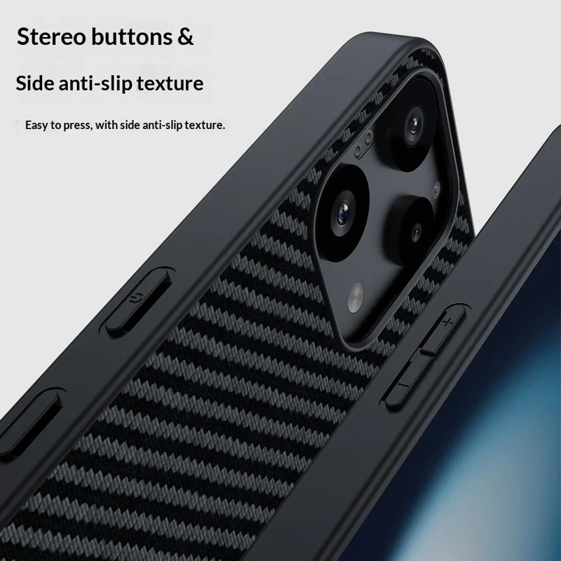 For Nothing Phone (3a) Lite 5G Case Leather + PC Hard Phone Cover Carbon Fiber Texture - Black  /  Red