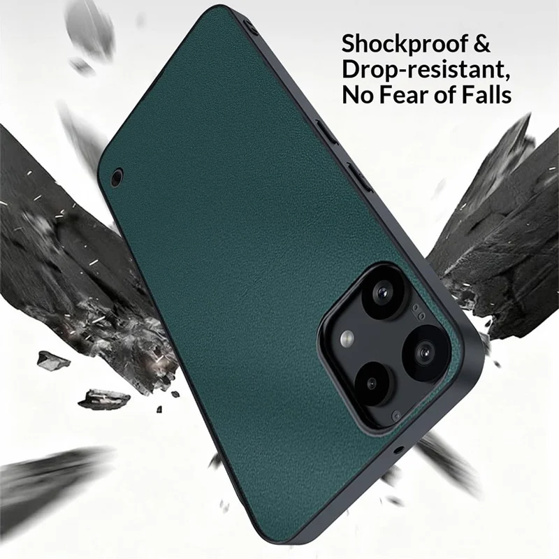 For Nothing Phone (3a) Lite 5G Case PU Leather Coated PC + TPU Anti-Drop Phone Cover - Green