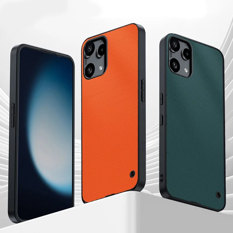 For Nothing Phone (3a) Lite 5G Case PU Leather Coated PC + TPU Anti-Drop Phone Cover - Orange