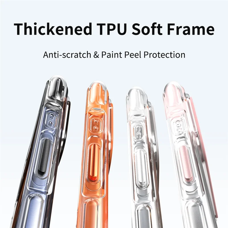 For iPhone 17 Pro Case Compatible with MagSafe Clear Acrylic TPU Airbag Shockproof Phone Cover - Orange