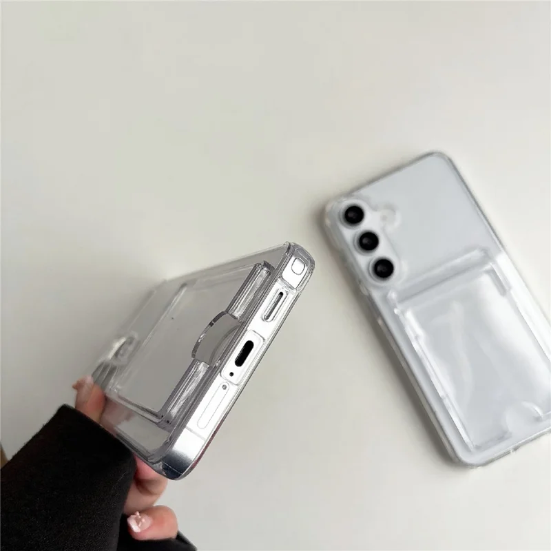 For Samsung Galaxy S26+ Clear Case Akryl Beskyttende Telefonbeskyttelse med Kortslot