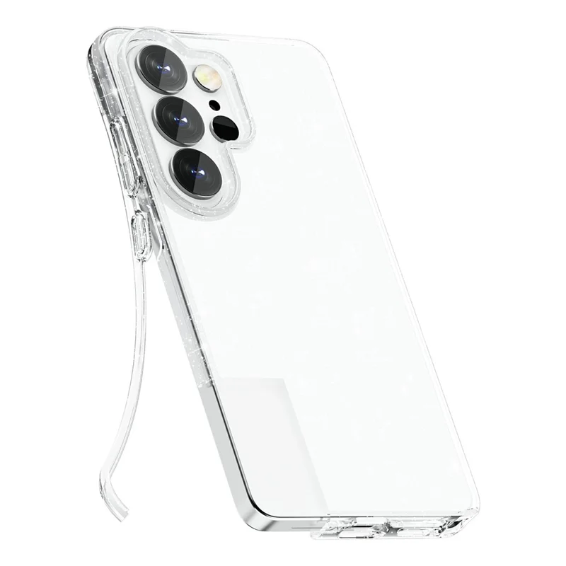 For Samsung Galaxy S26 Ultra Case Sparkly Powder Glitter Shiny Soft TPU + Hard PC Back Cover - White