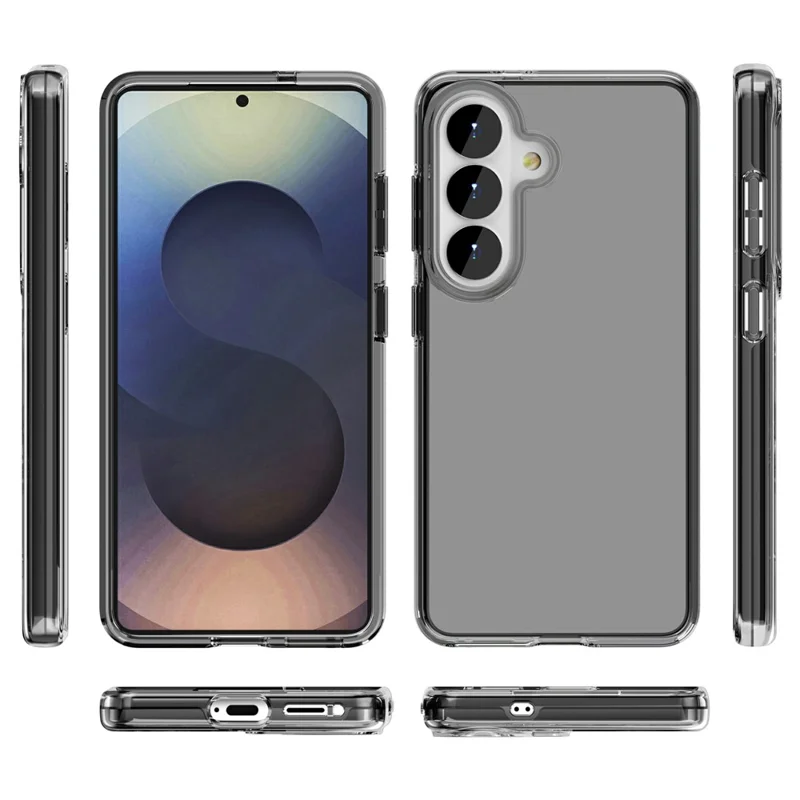 For Samsung Galaxy S26 Case PC + TPU Shockproof Clear Phone Cover - Transparent Grey