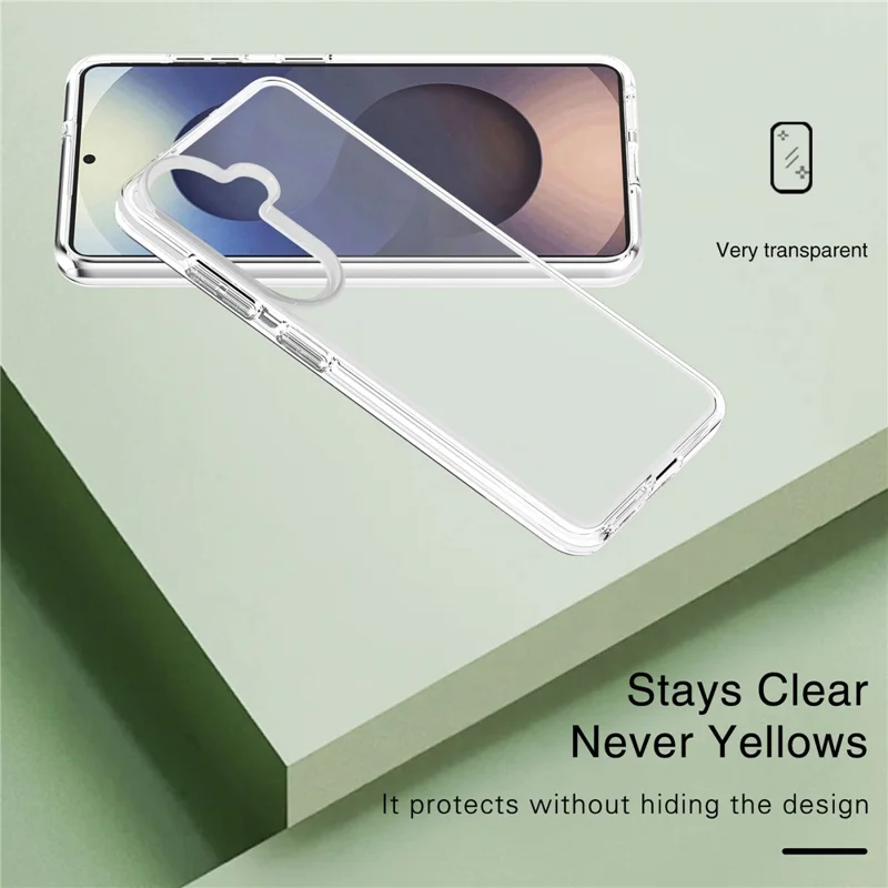 For Samsung Galaxy S26+ Case PC + TPU Shockproof Clear Phone Cover - Transparent