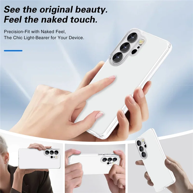 For Samsung Galaxy S26 Ultra Case PC + TPU Shockproof Clear Phone Cover - Transparent