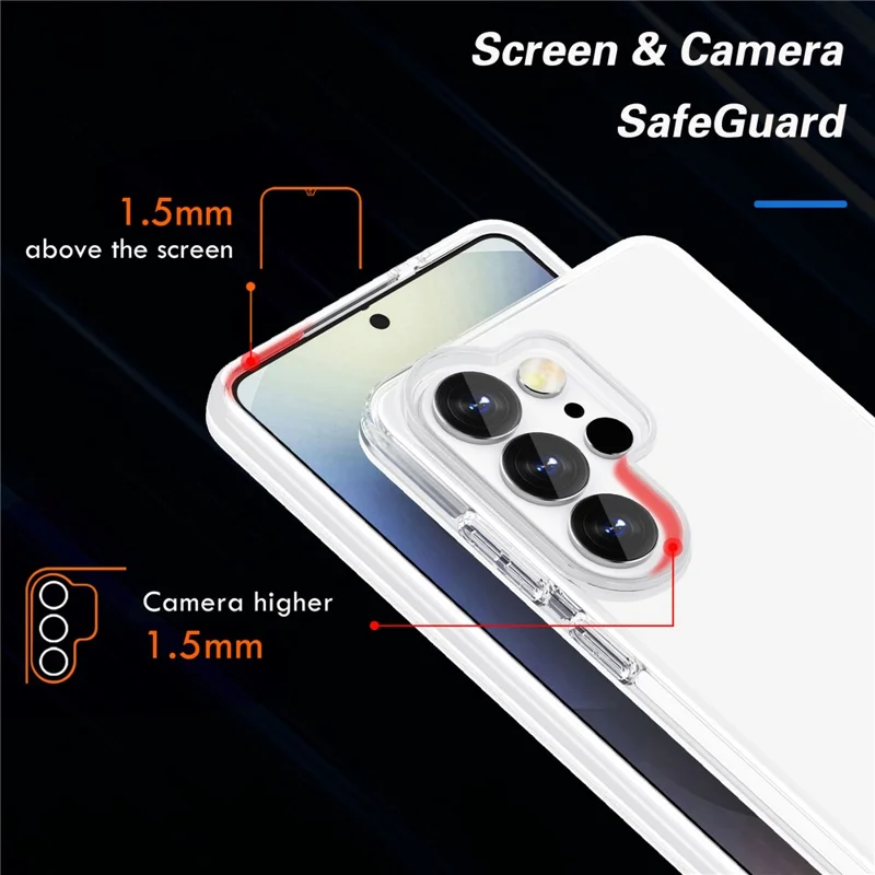 For Samsung Galaxy S26 Ultra Case PC + TPU Shockproof Clear Phone Cover - Transparent