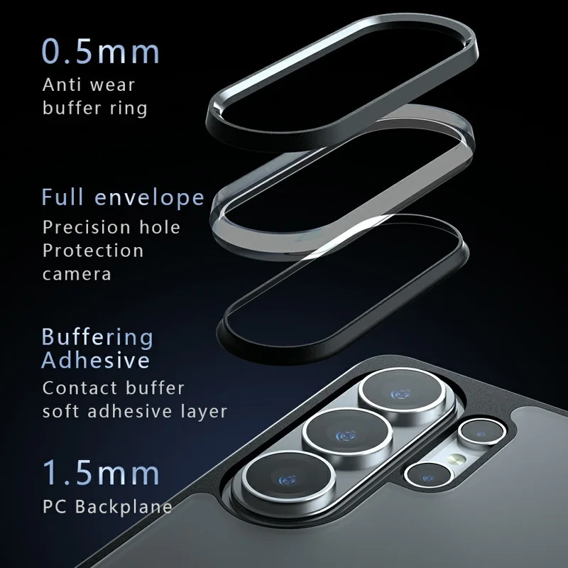 For Samsung Galaxy S26 Ultra Case Skin-Touch TPU + PC Matte Phone Back Cover, Transparent Black