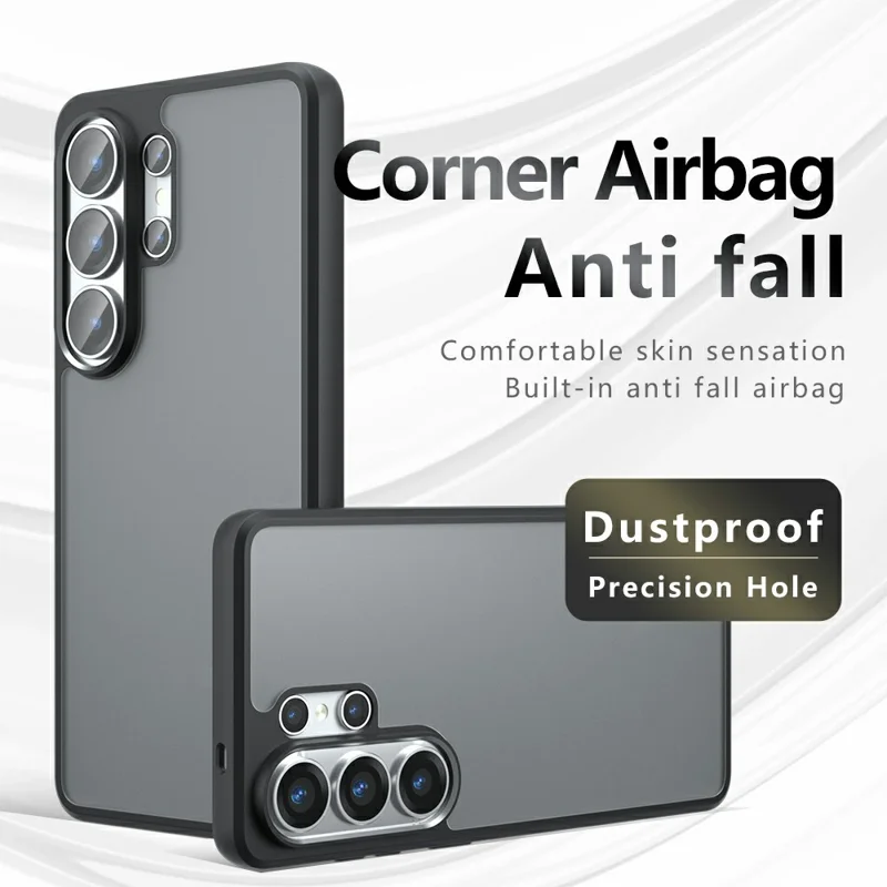 For Samsung Galaxy S26 Ultra Case Skin-Touch TPU + PC Matte Phone Back Cover, Transparent Black