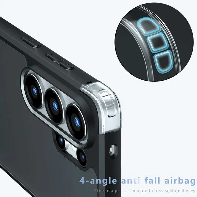 For Samsung Galaxy S26 Ultra Case Skin-Touch TPU + PC Matte Phone Back Cover, Transparent Black