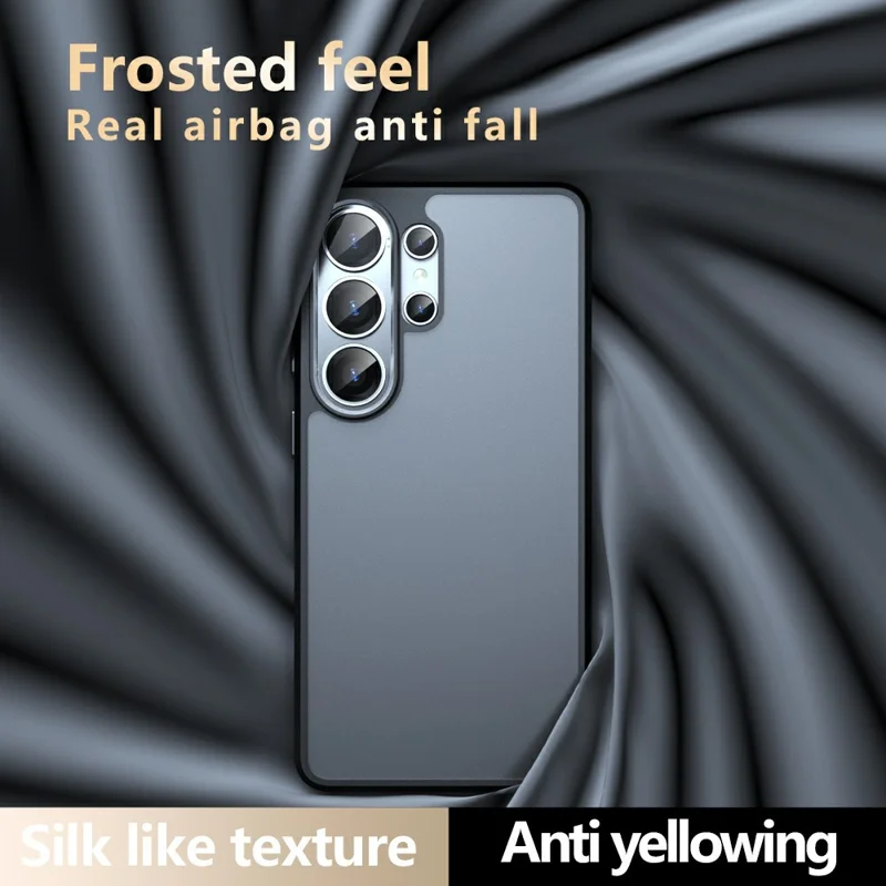 For Samsung Galaxy S26 Ultra Case Skin-Touch TPU + PC Matte Phone Back Cover, Transparent Black