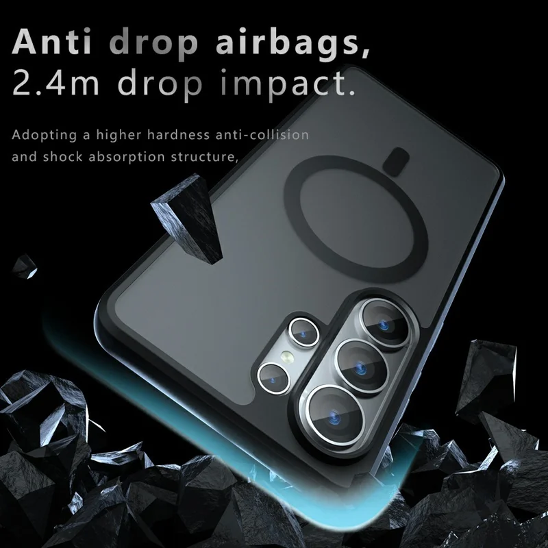 For Samsung Galaxy S26 Ultra Magnetic Case TPU + PC Matte Skin Touch Phone Cover