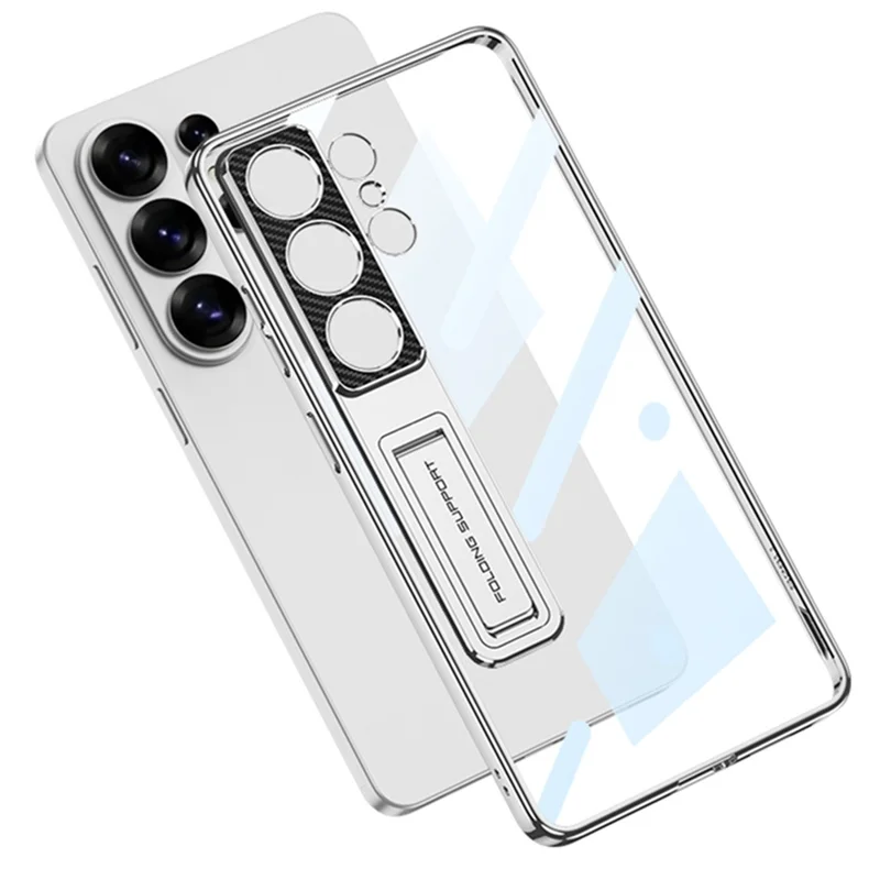 GKK For Samsung Galaxy S26 Ultra Case Kickstand TPU + PC Phone Shell Electroplating - Black