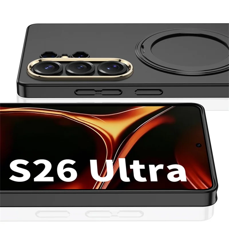 GKK For Samsung Galaxy S26 Ultra Magnetic Case Rotating Kickstand Hard PC Slim Phone Cover  - Titanium Black