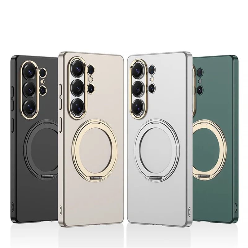 GKK For Samsung Galaxy S26 Ultra Magnetic Case Rotating Kickstand Hard PC Slim Phone Cover  - Titanium Black