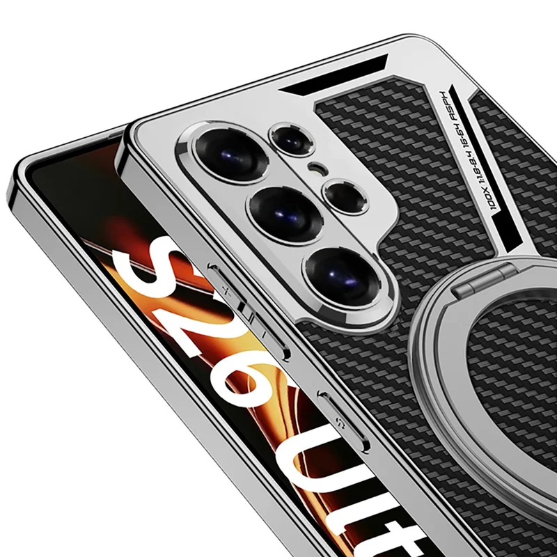 GKK For Samsung Galaxy S26 Ultra Magnetic Case PU + TPU Kickstand Phone Cover Z Shape Design - Grey