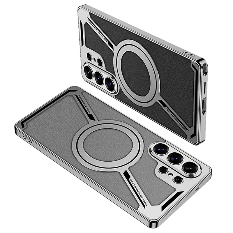 GKK For Samsung Galaxy S26 Ultra Magnetic Case Anti-Scratch PC+TPU+PU Phone Cover - Black