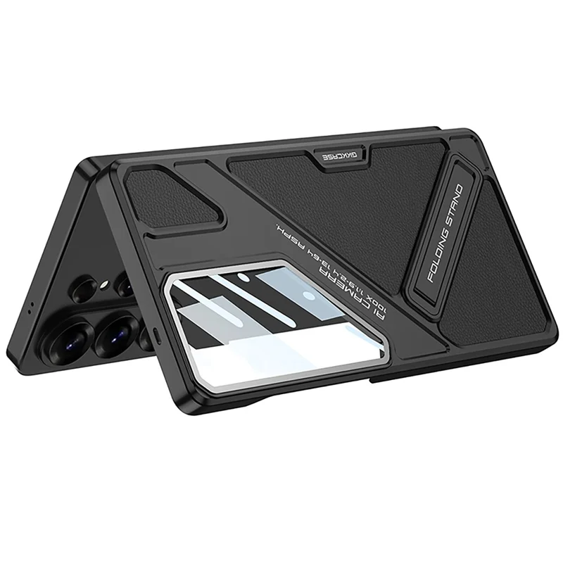 GKK For Samsung Galaxy S26 Ultra Case Shockproof PC + PU Phone Cover with Kickstand Mecha Style - Black  /  Grey