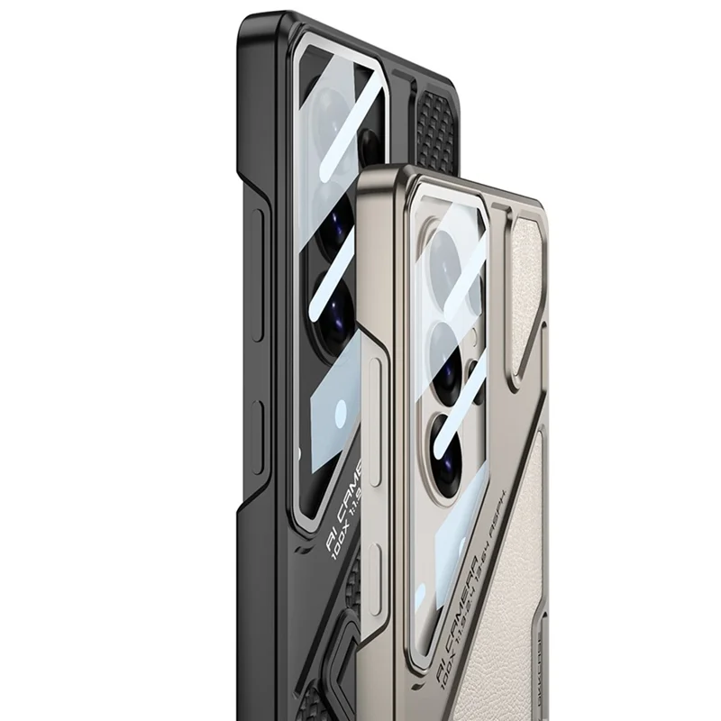 GKK For Samsung Galaxy S26 Ultra Case Shockproof PC + PU Phone Cover with Kickstand Mecha Style - Black  /  Grey