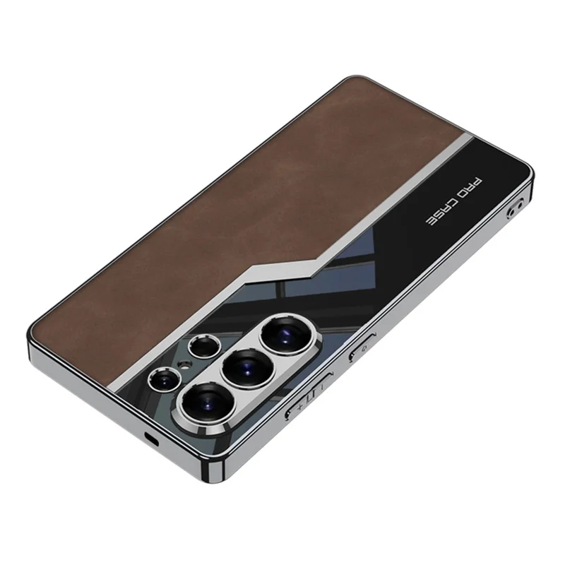 Funda GKK para Samsung Galaxy S26 Ultra, parte trasera de teléfono con diseño de galvanoplastia, cuero PU mate + TPU + PC - Gris