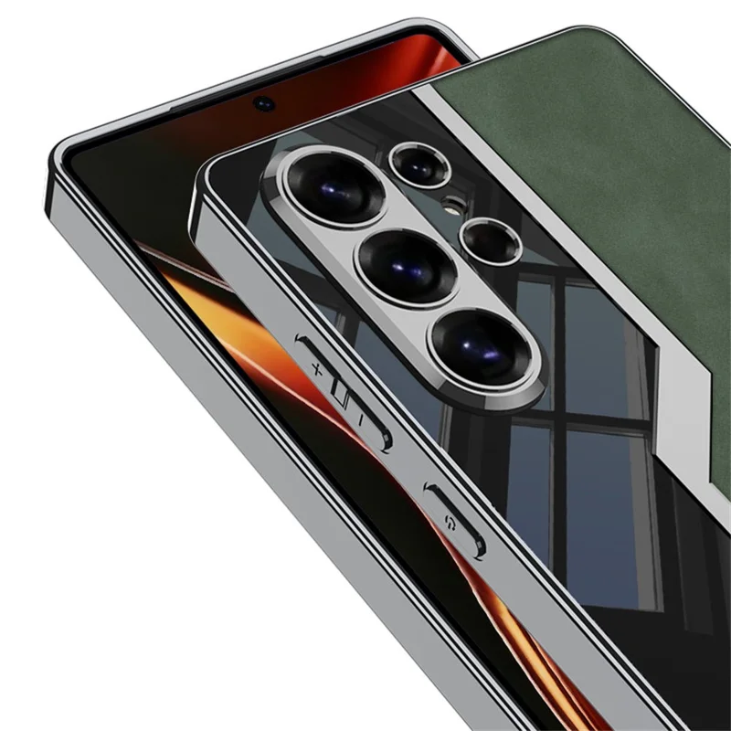 Funda GKK para Samsung Galaxy S26 Ultra, parte trasera de teléfono con diseño de galvanoplastia, cuero PU mate + TPU + PC - Gris