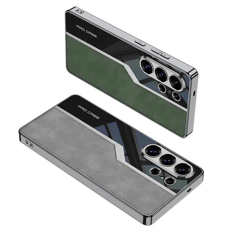 Funda GKK para Samsung Galaxy S26 Ultra, parte trasera de teléfono con diseño de galvanoplastia, cuero PU mate + TPU + PC - Gris