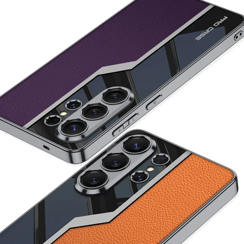 GKK For Samsung Galaxy S26 Ultra Case TPU+PC+PU Phone Back Cover Electroplating - Black