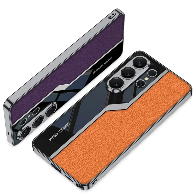 GKK For Samsung Galaxy S26 Ultra Case TPU+PC+PU Phone Back Cover Electroplating - Black