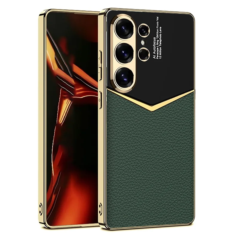 GKK For Samsung Galaxy S26 Ultra Cases Electroplating PU + PC + TPU Phone Cover - Midnight Green