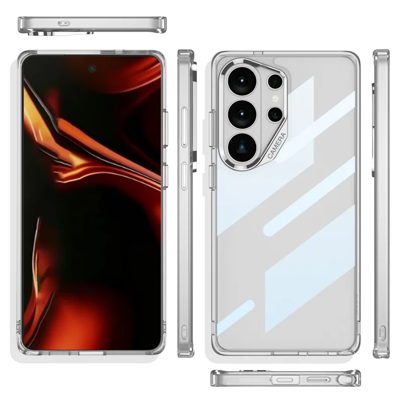 GKK Per Samsung Galaxy S26 Ultra Custodia Trasparente in TPU + PC - Trasparente / Argento