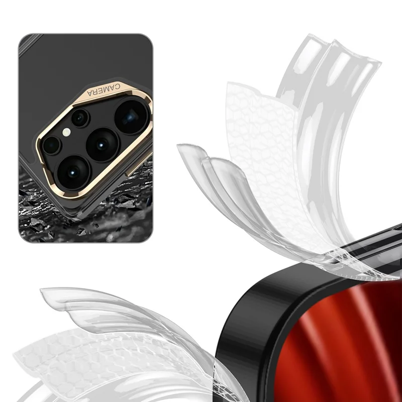 GKK Per Samsung Galaxy S26 Ultra Custodia Trasparente in TPU + PC - Trasparente / Argento