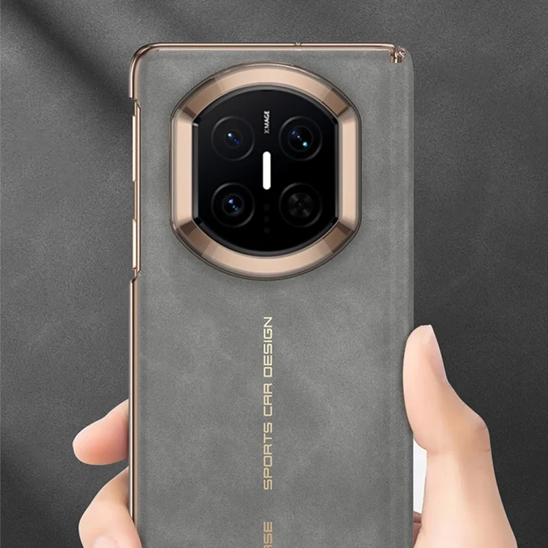 GKK For Huawei Mate X7 Magnetic Case Dual Axis Hinge Protection PU Leather + TPU  + PC Phone Cover - Matte Grey