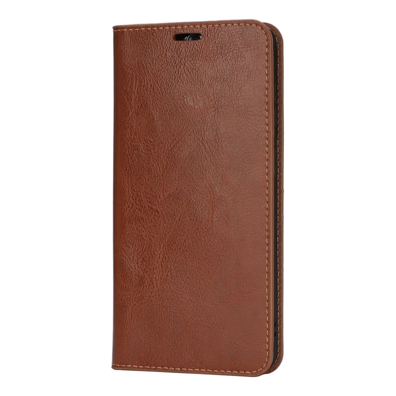 For Samsung Galaxy S26 Case Crazy Horse Texture Split Leather Wallet Phone Cover  - Light Brown