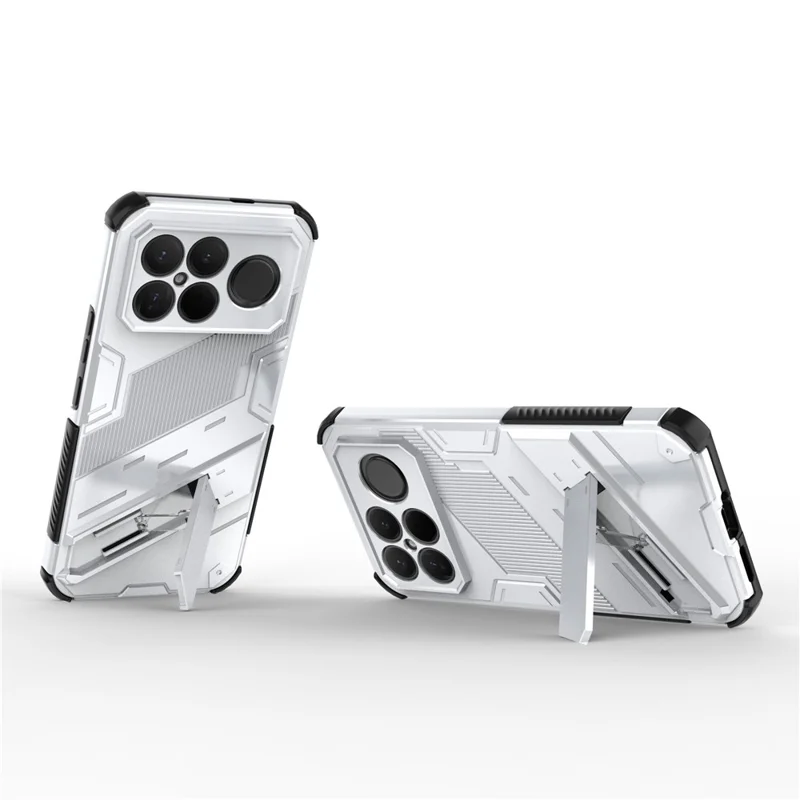 For Xiaomi Poco F8 Ultra / Redmi K90 Pro Max 5G Case PC + TPU Shockproof Phone Cover with Kickstand - White