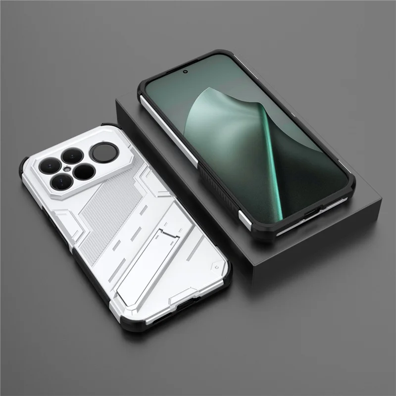 For Xiaomi Poco F8 Ultra / Redmi K90 Pro Max 5G Case PC + TPU Shockproof Phone Cover with Kickstand - White