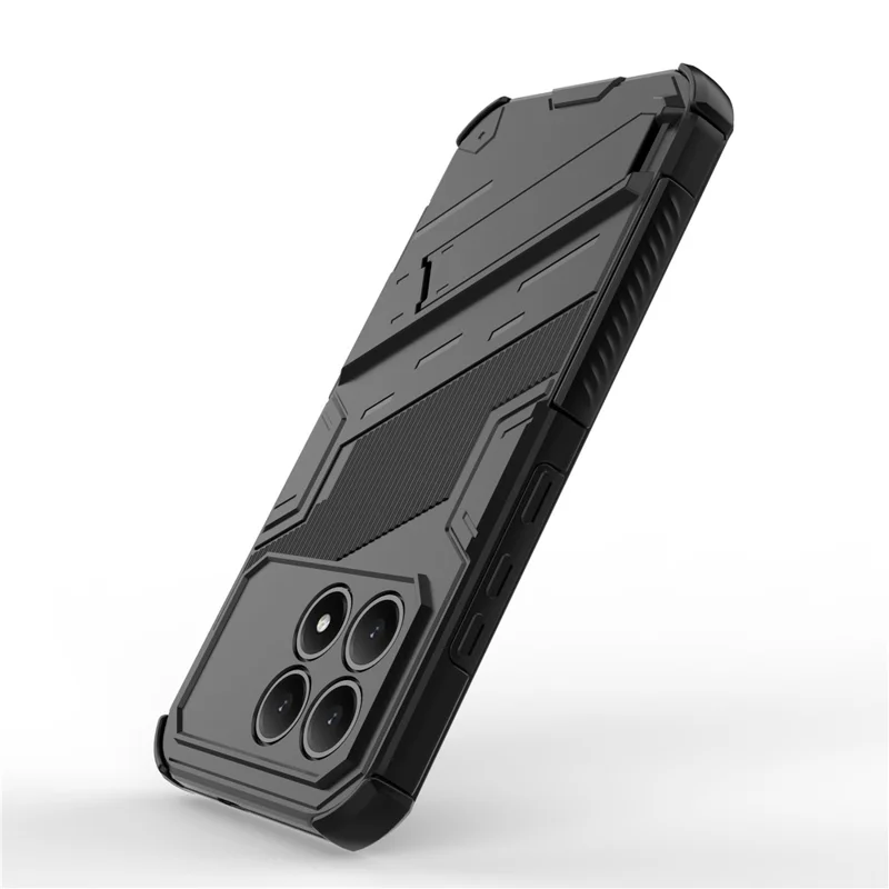 For Xiaomi Redmi K90 5G  /  Poco F8 Pro Case PC + TPU Shockproof Phone Cover with Kickstand - Black