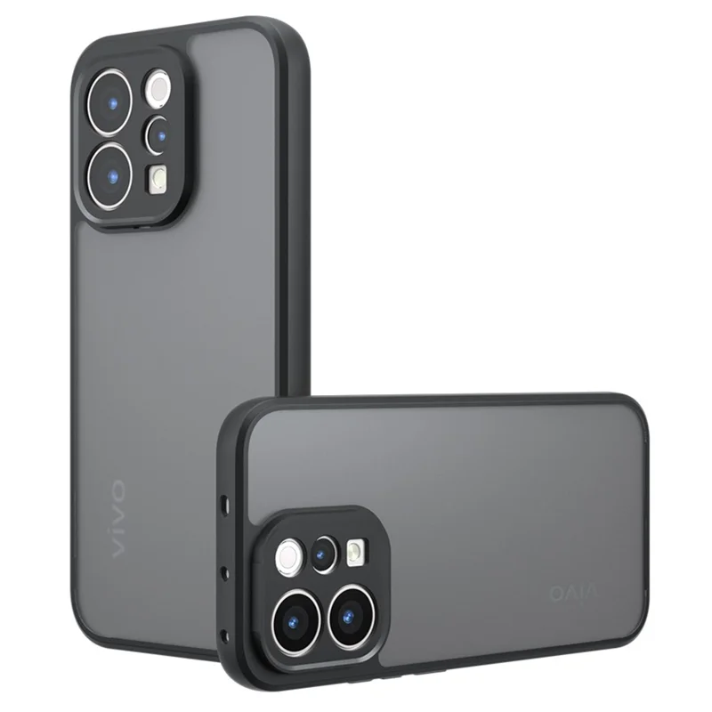 Phone Case For vivo S50 5G  /  V70 5G Skin-Touch TPU + PC Matte Phone Back Cover, Transparent Black