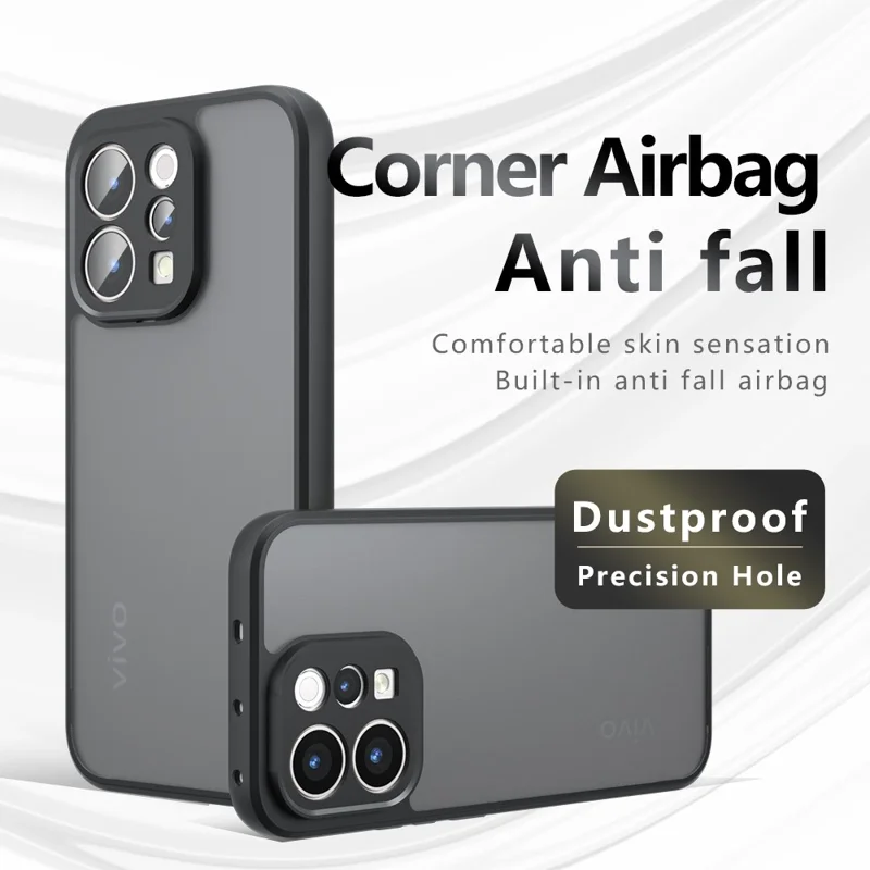 Phone Case For vivo S50 5G  /  V70 5G Skin-Touch TPU + PC Matte Phone Back Cover, Transparent Black