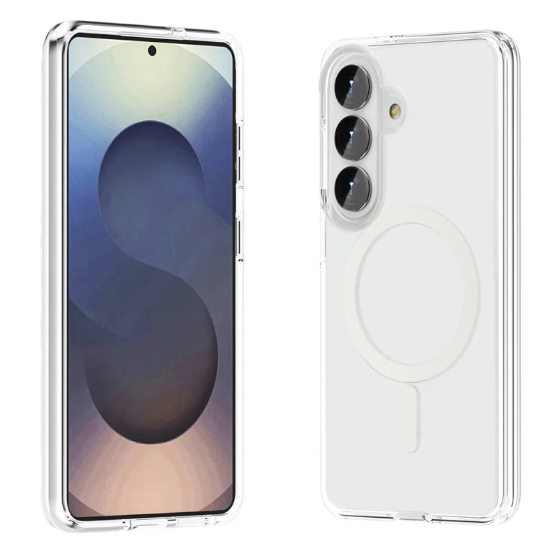 For Samsung Galaxy S26 Magnetic Case PC + TPU Clear Phone Cover