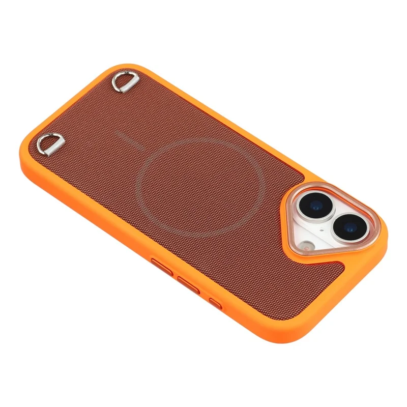 Für iPhone 17 Hülle kompatibel mit MagSafe Skin-Touch-Kunstleder + PC-Handyrückseite mit Kartenfach - Orange