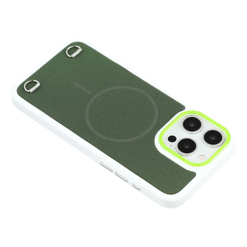 Für iPhone 15 Pro Hülle kompatibel mit MagSafe Skin-Touch Kunstleder + PC Handy-Rückseite mit Kartenfach - Grün