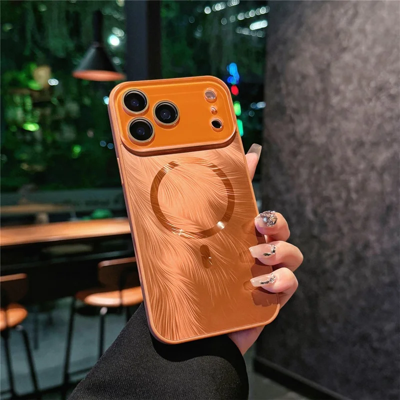 For iPhone 17 Pro Max Magnetic Case Camlet TPU PC Protective Phone Cover Compatible with MagSafe - Orange