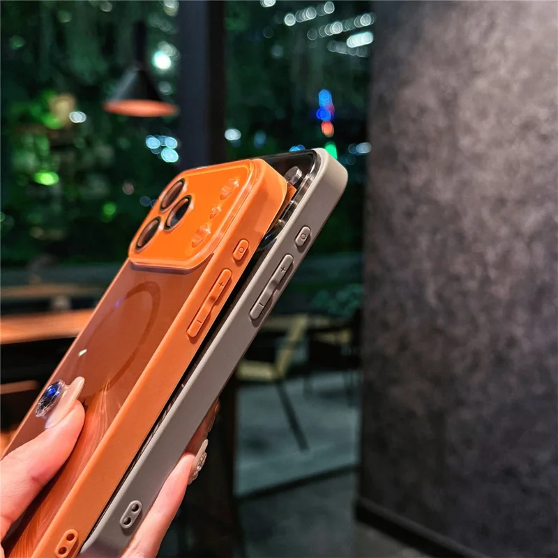 For iPhone 17 Pro Max Magnetic Case Camlet TPU PC Protective Phone Cover Compatible with MagSafe - Orange