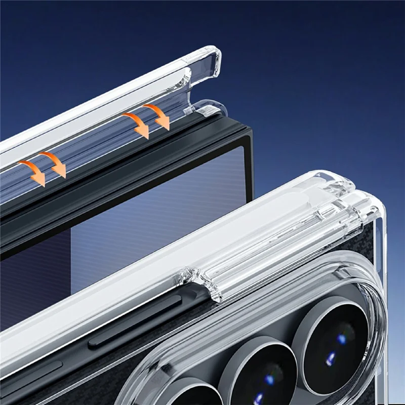 For Samsung Galaxy Z TriFold 5G Magnetic Case Dual-Axis Shockproof TPU + PC Clear Phone Cover