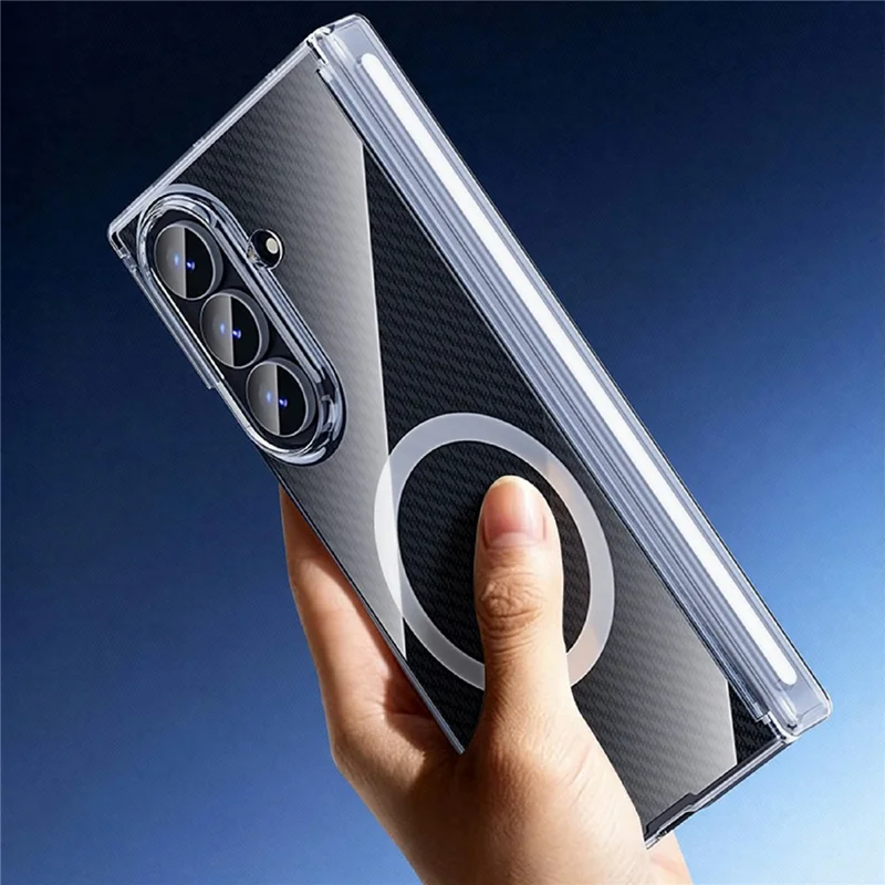 For Samsung Galaxy Z TriFold 5G Magnetic Case Dual-Axis Shockproof TPU + PC Clear Phone Cover