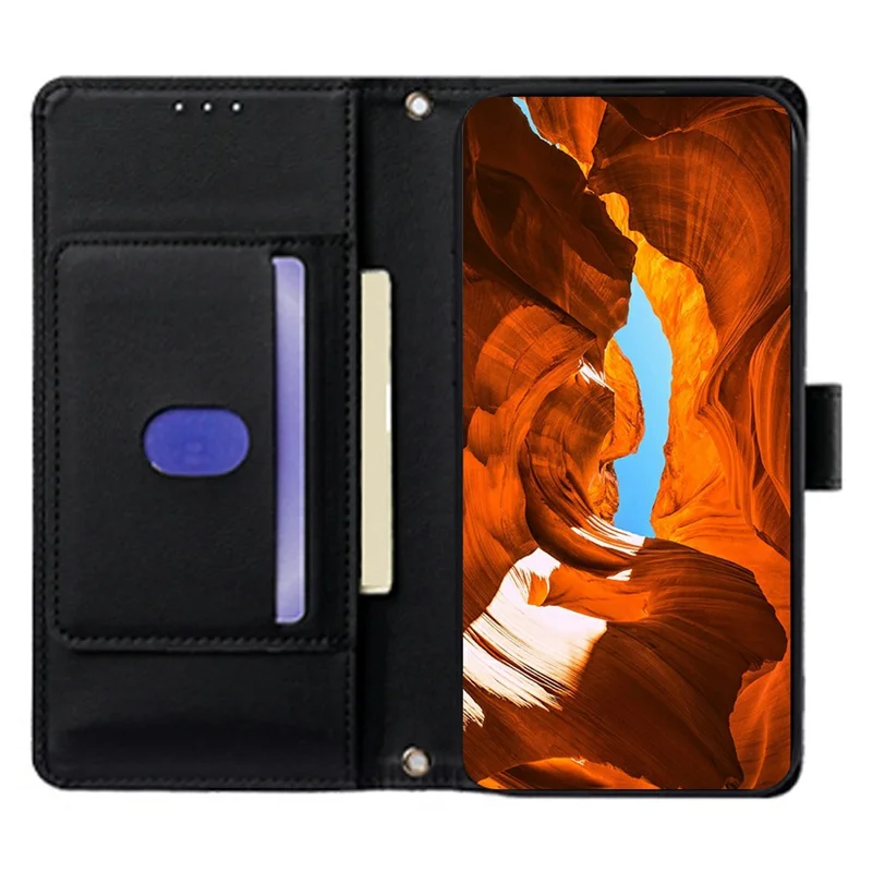 Für Motorola Edge 70 5G Hülle Dreieckmuster-Prägung Hautfreundliches PU-Leder Handy-Wallet-Cover - Schwarz