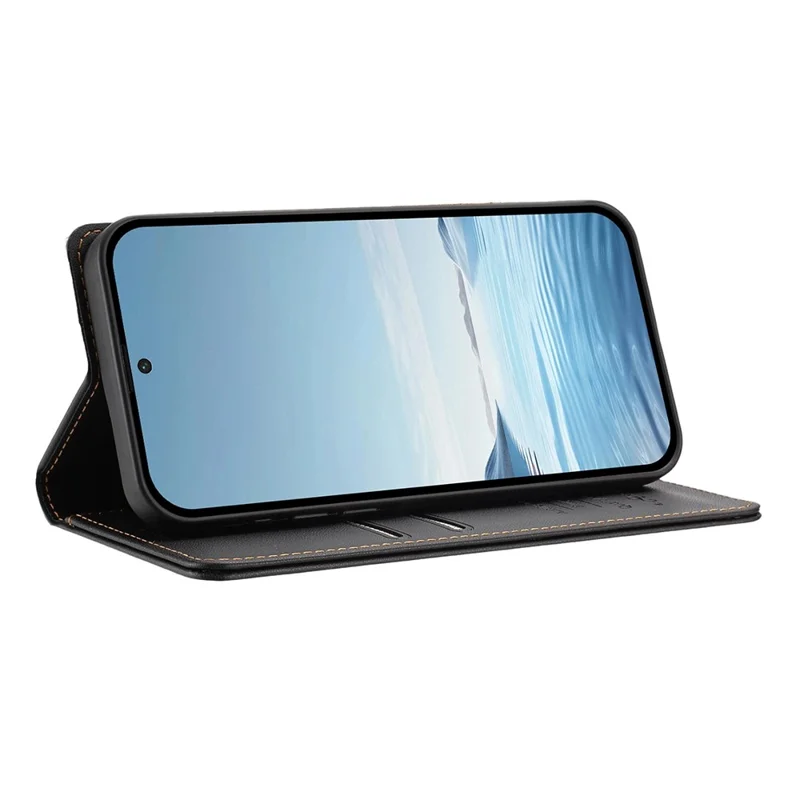 Чехол для Samsung Galaxy A56 5G / A36 5G с RFID-защитой, функцией кошелька, подставки, из кожи с принтом кота - Черный