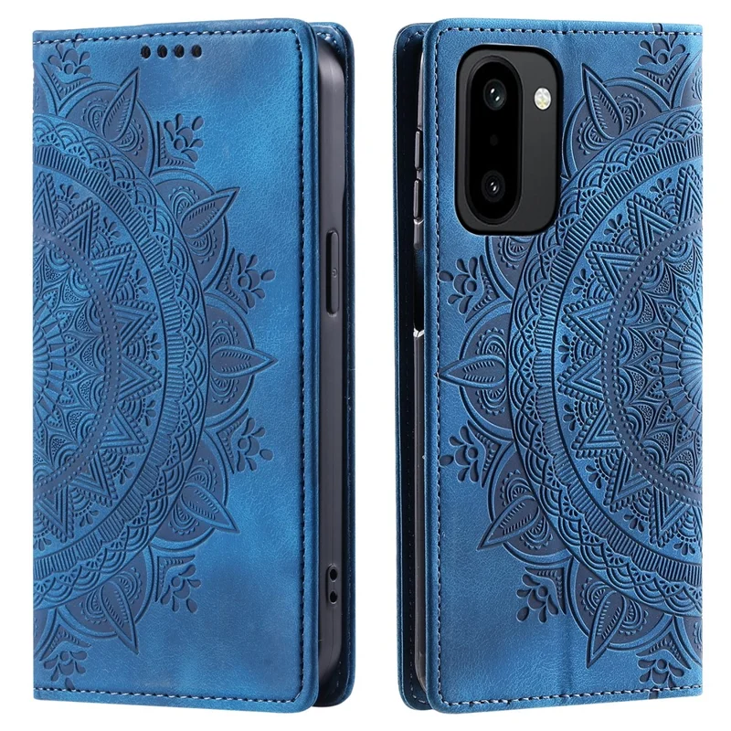 For OnePlus 15R 5G Case Magnetic Closing Leather Phone Cover Pattern Imprinted - Blue