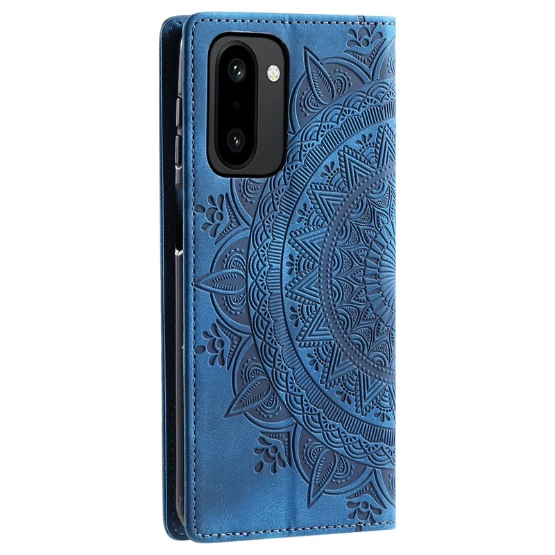 For OnePlus 15R 5G Case Magnetic Closing Leather Phone Cover Pattern Imprinted - Blue