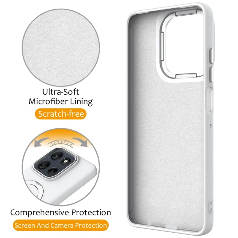 For Motorola Edge 70 5G / moto X70 Air Magnetic Case Rotating Ring Kickstand TPU + PC Back Cover - White
